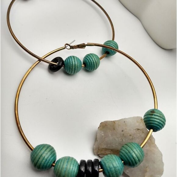 African extra large hoop‎ earrings